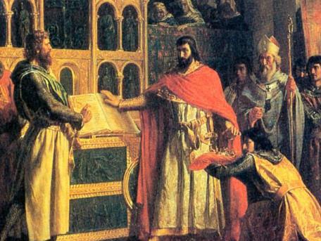 世界名画鉴赏 西班牙阿方索六世在教皇面前宣誓即位